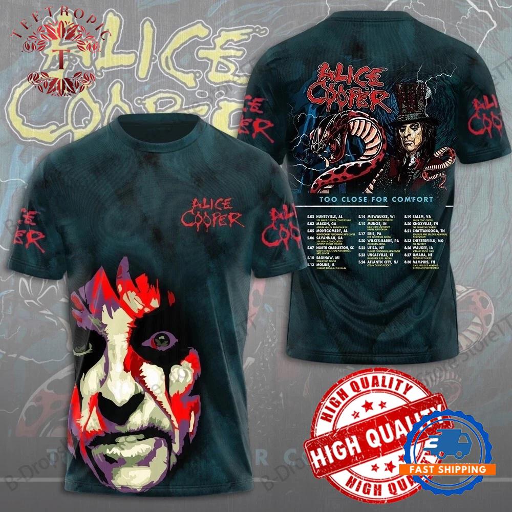 Too Close For Comfort Alice Cooper 3D AOP Shirt