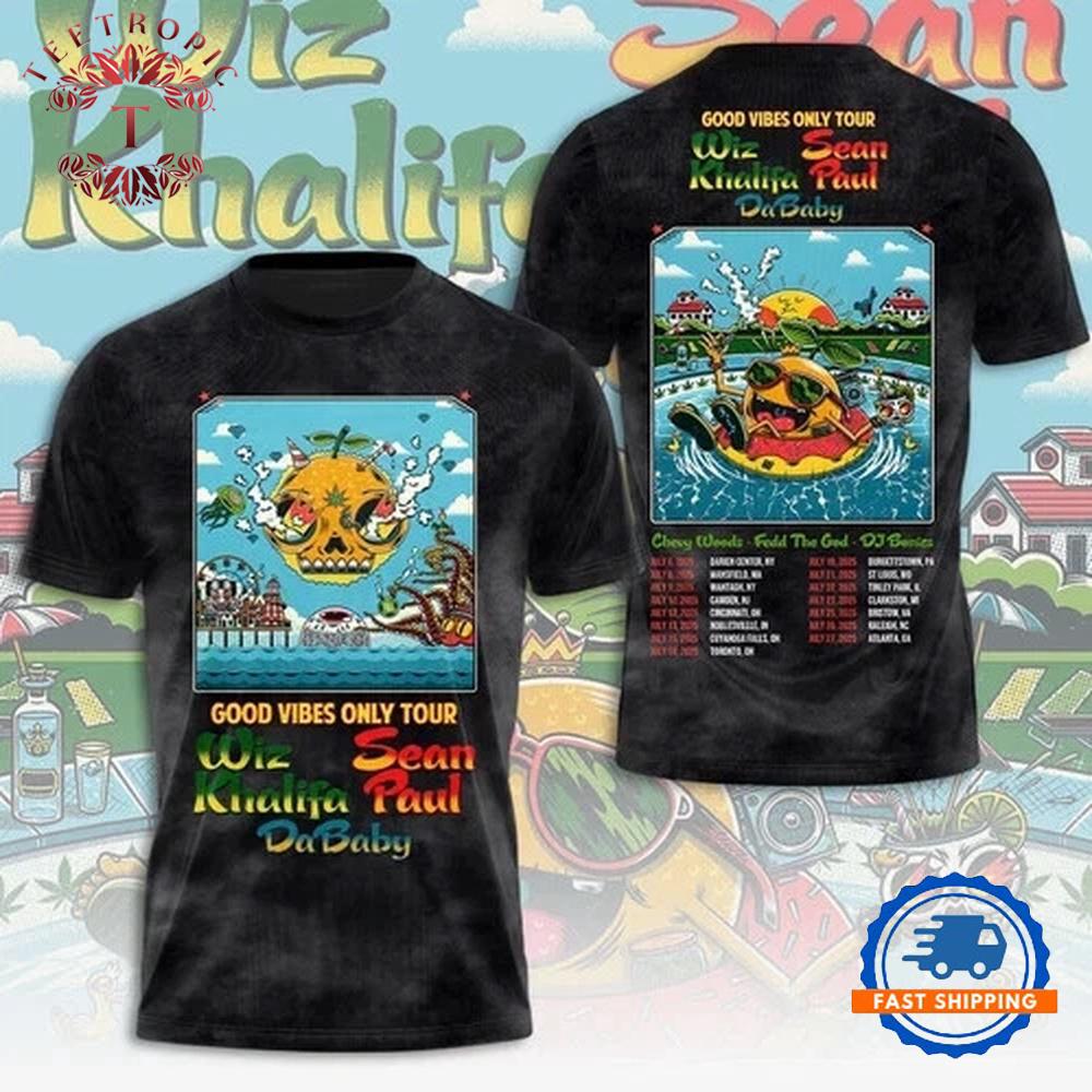 Wiz Khalifa Good Vibes Only Tour 2025 T-Shirt