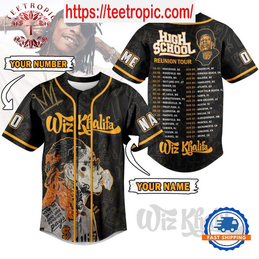 Wiz Khalifa High School Reunion Tour Personalized Baseball Jersey
