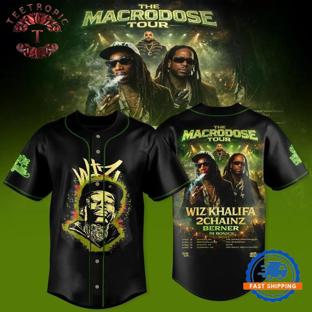Wiz Khalifa The Macrodose Tour 2026 Baseball Jersey