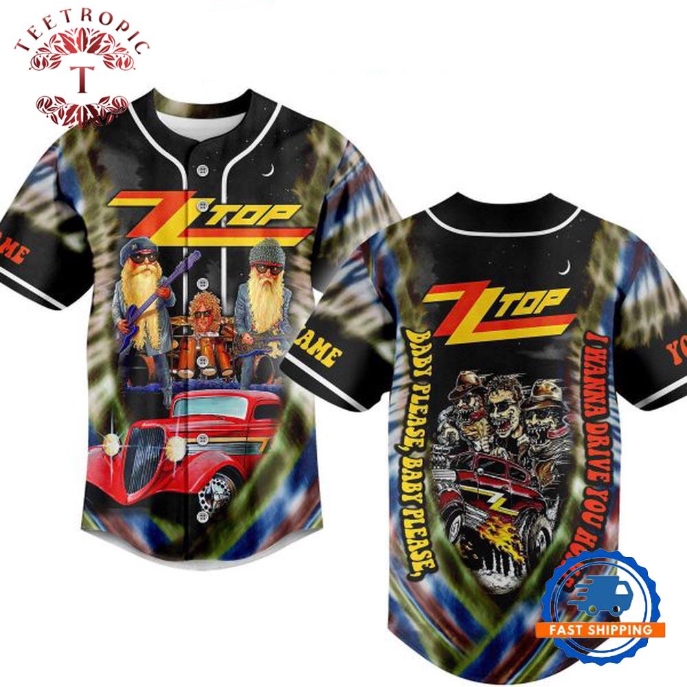 ZZ Top Baby Please I Wanna Drive You Home Personalized Baseball Jersey