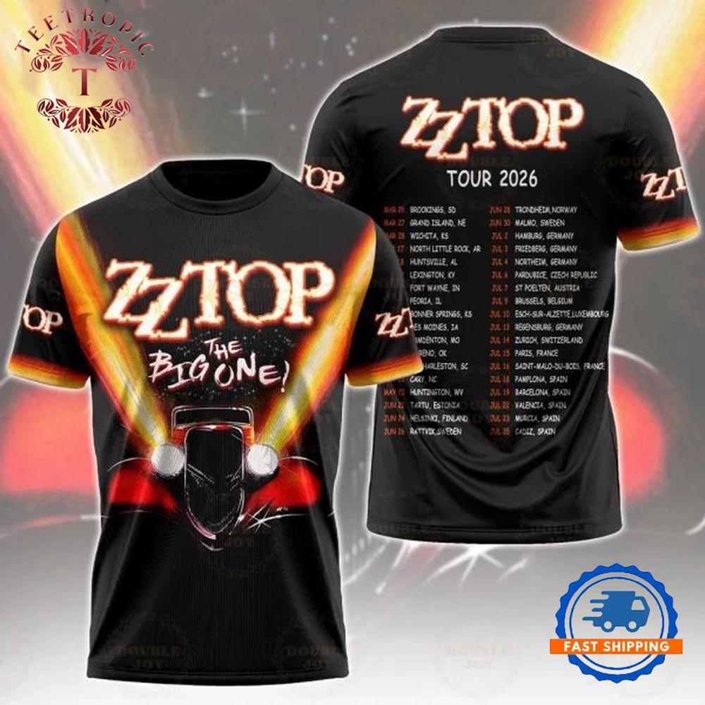ZZ Top Band Tour 2026 New Design T Shirt
