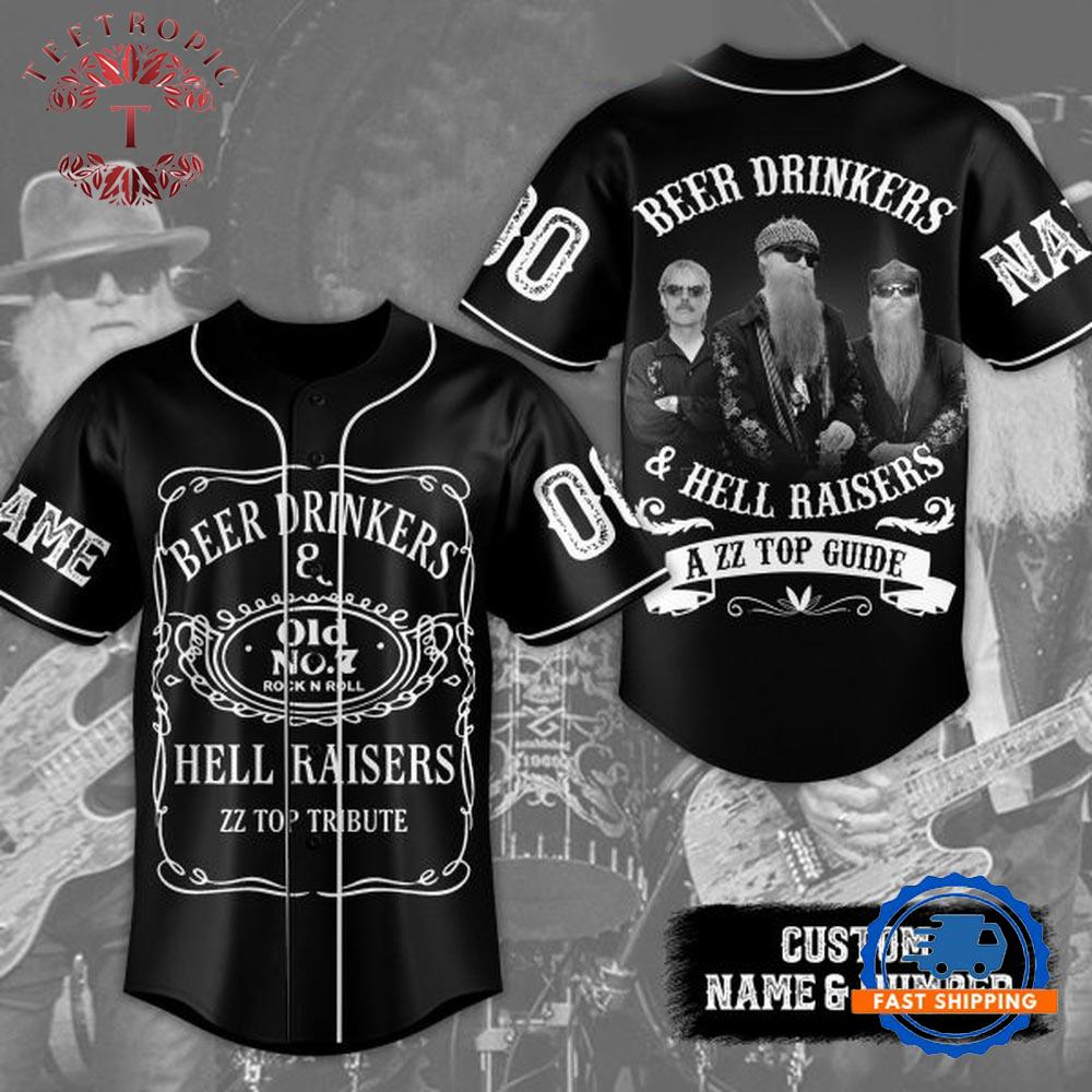 ZZ Top Beer Drinkers&Hell Raisers Personalized Baseball Jersey
