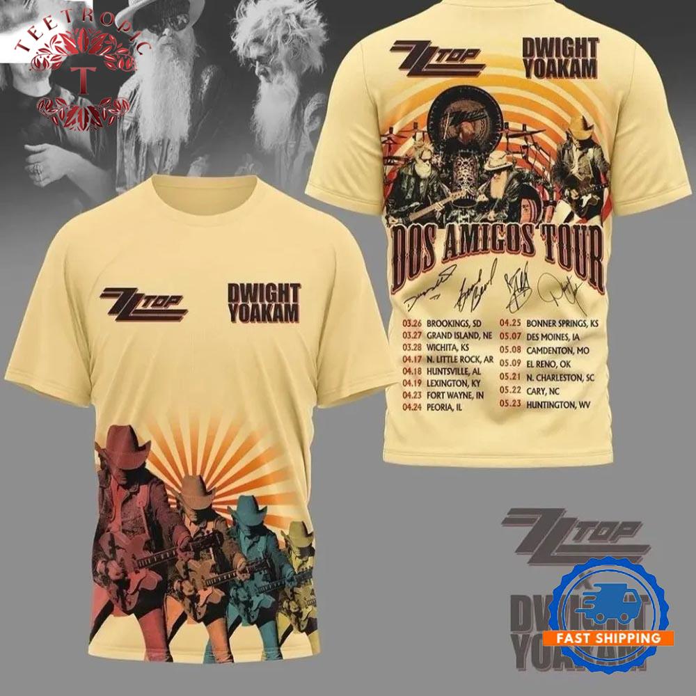 ZZ Top Dos Amigos Tour 2026 3D T-Shirt