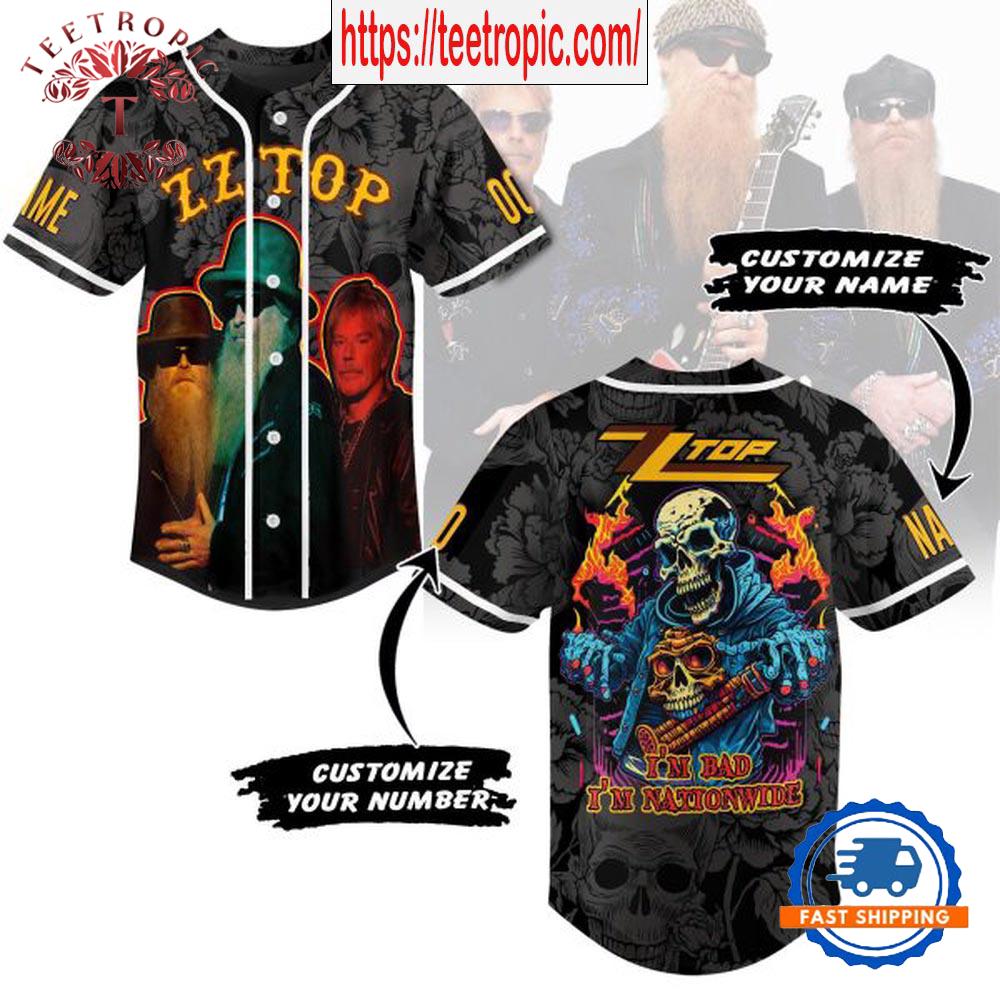 ZZ Top I’m Bad I’m Nationwide Personalized Baseball Jersey