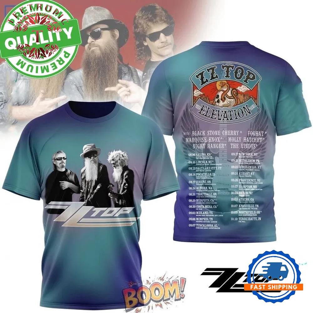ZZ Top The Elevation Tour 2025 3D T Shirt