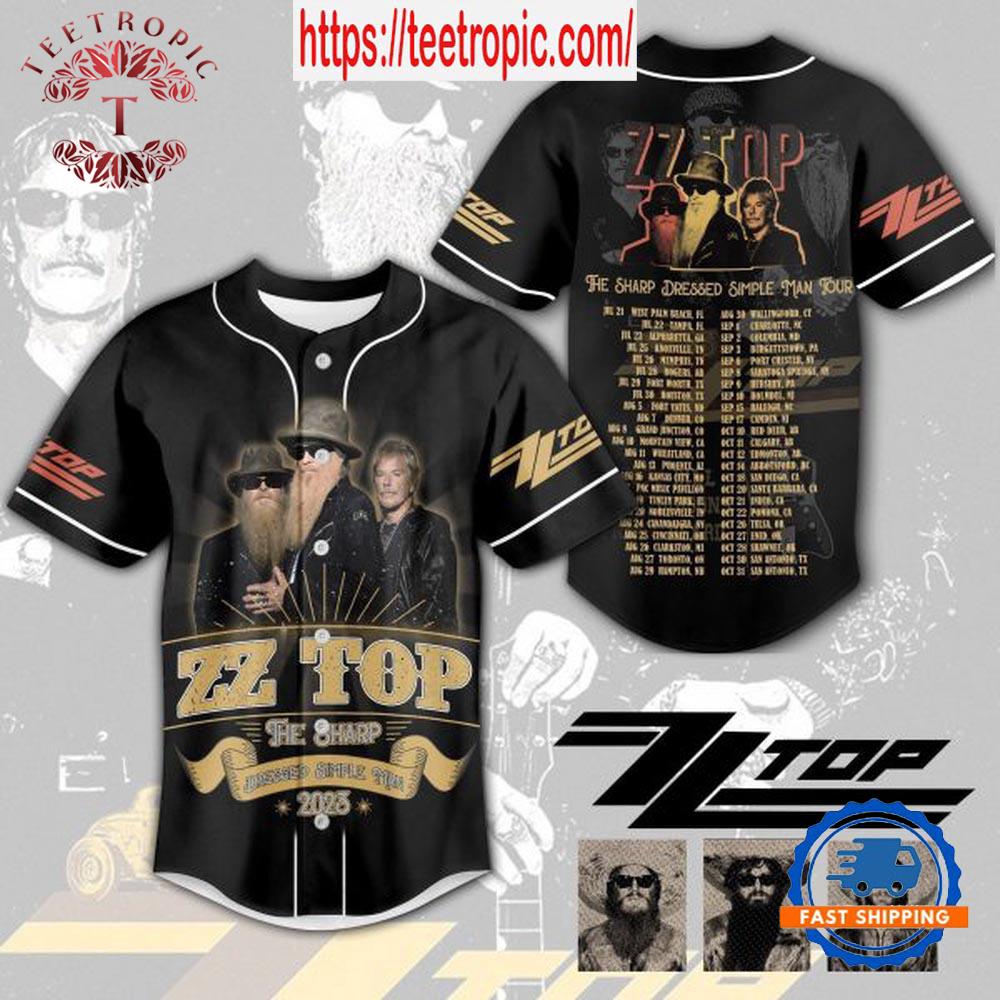 ZZ Top The Sharp Dressed Simple Man Tour 2023 Personalized Baseball Jersey