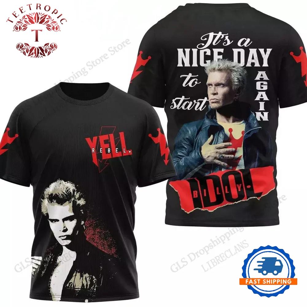 Band Billy Idol Rock Tour 3D T Shirt