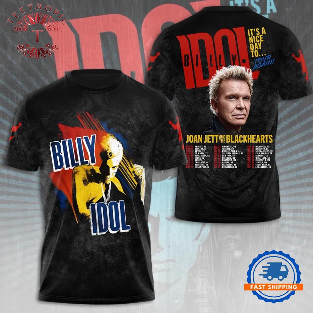 Billy Idol It’s A Nice Day To Tour Again 2025 T Shirt