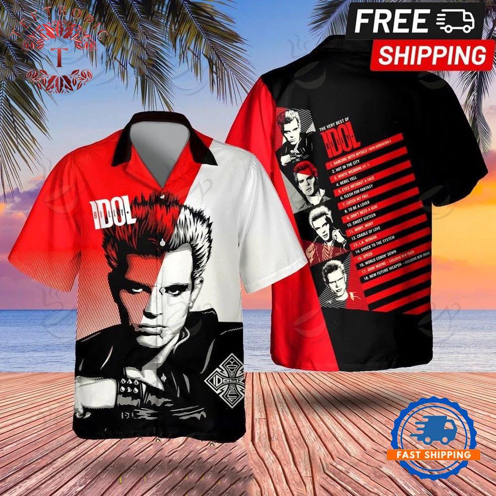 Billy Idol The Very Best Album Hawaiian Shirt