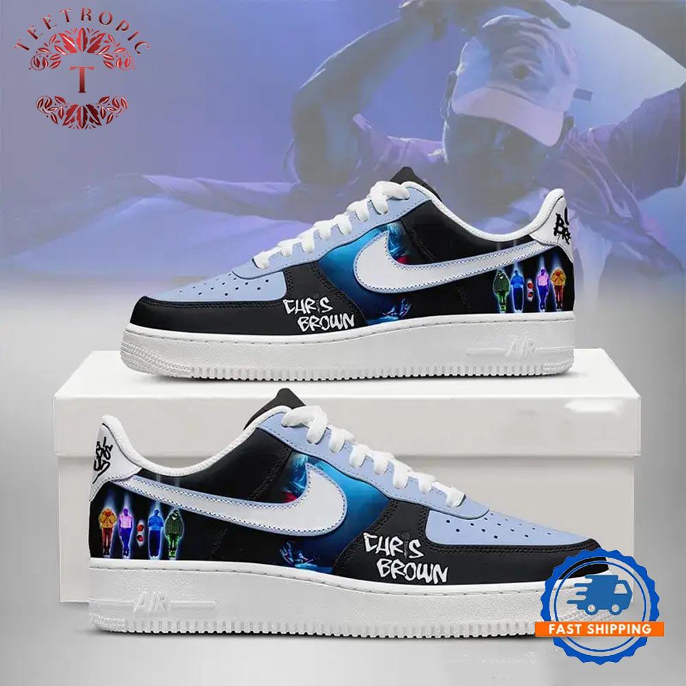 Blue Chris Brown Air Force 1 Shoes