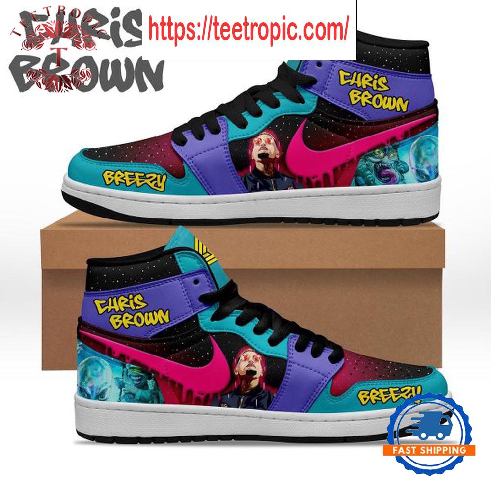 Chris Brown Breezy Fan Galaxy Air Jordan 1 Shoes