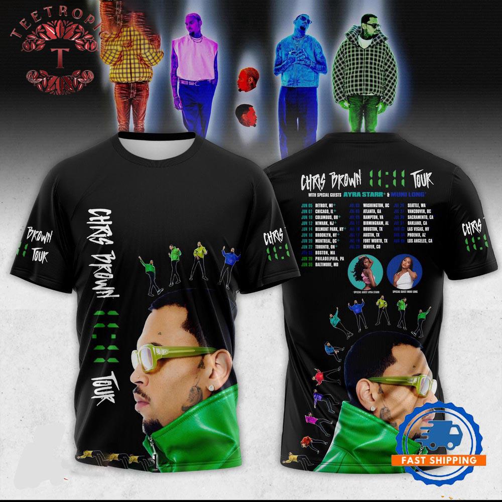 Chris Brown The 11 11 Tour 2024 3D Shirt