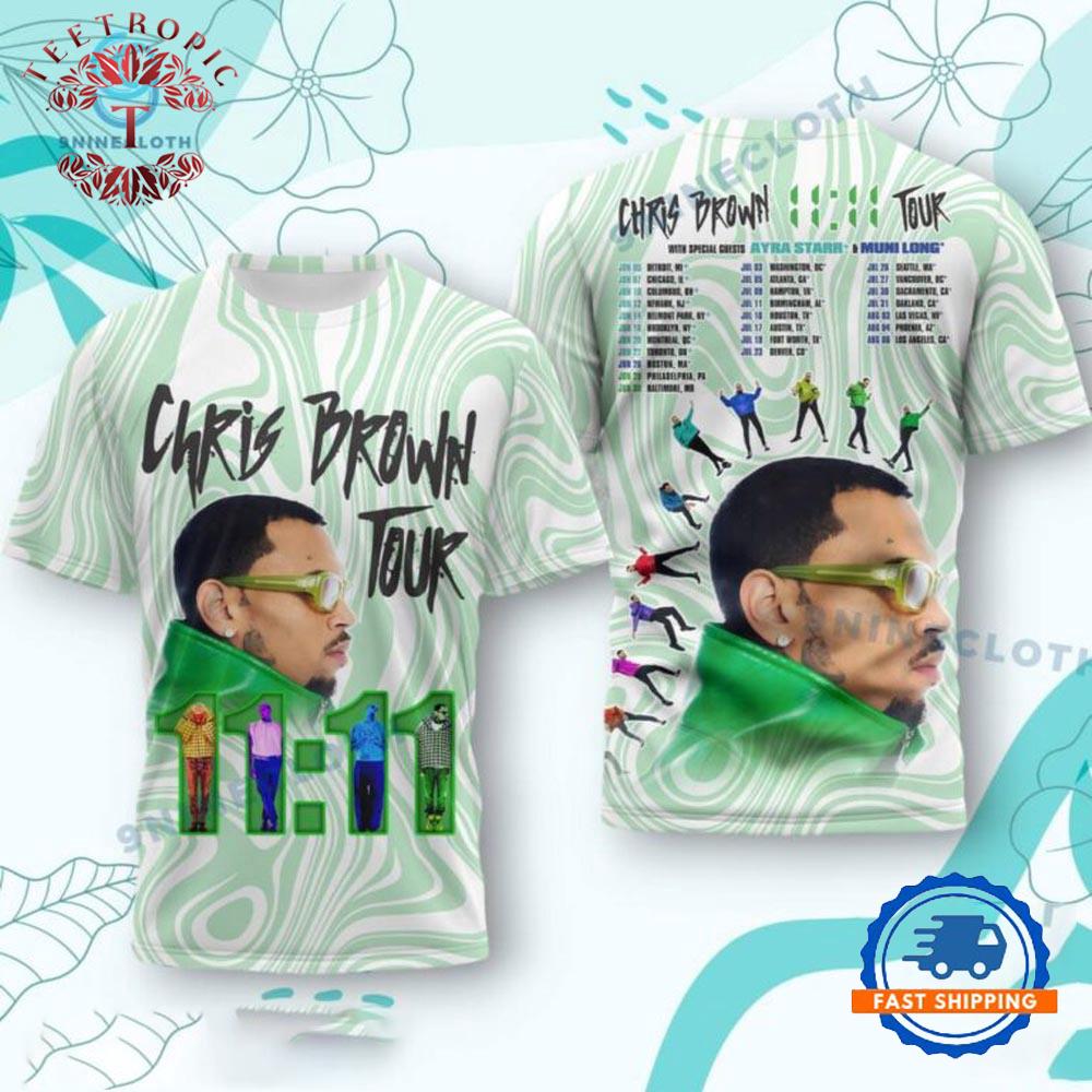 Chris Brown Tour 11 11 3D T Shirt