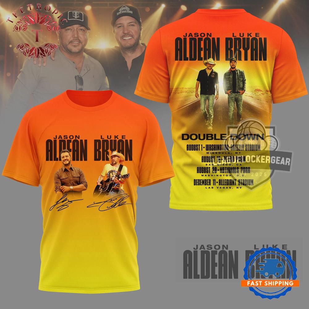 Jason Aldean Luke Bryan Double Down 2026 Tour T Shirt