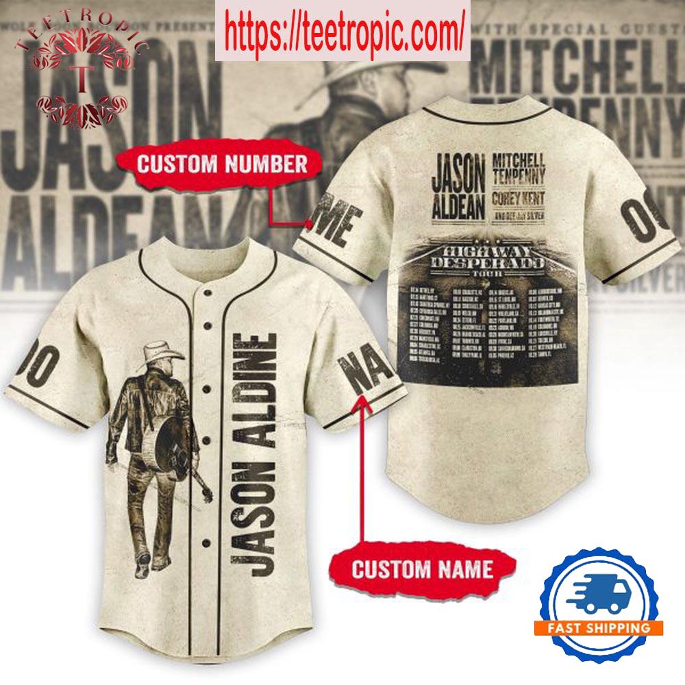 Jason Aldean Mitchell Tenpenny Highway Desperado Tour Personalized Baseball Jersey