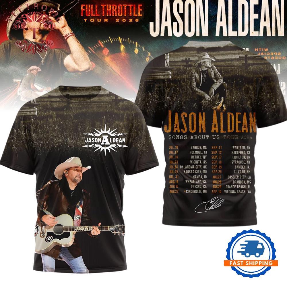 Jason Aldean World Tour USA 2026 All Over Print Shirt