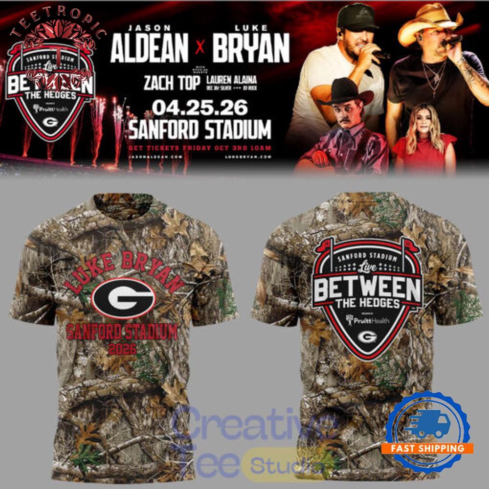 Jason Aldean x Luke Bryan Live Between The Hedges At Sanford Stadium 3D Shirt