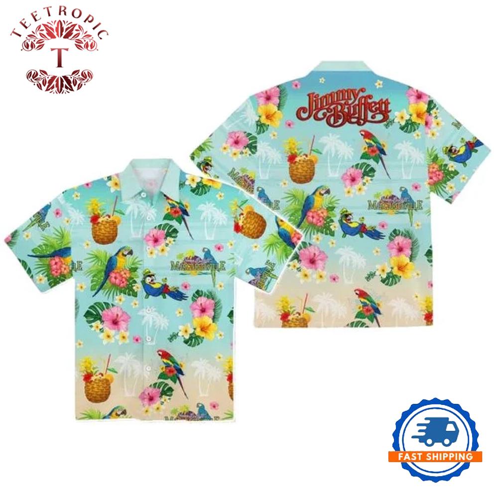 Jimmy Buffett Margaritaville Parrotheads Aloha Hawaiian Shirt