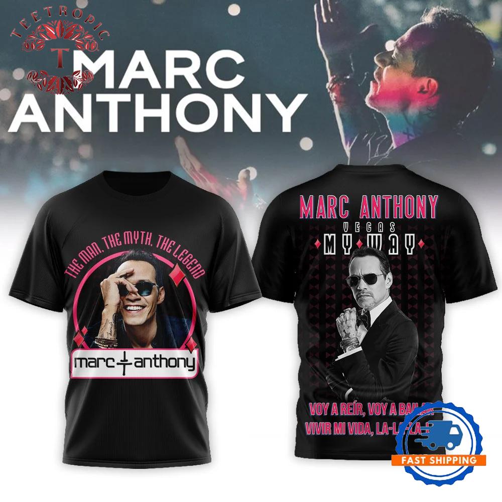 Marc Anthony Vegas My Way Vivir Mi Vida 2026 Black 3D Shirt