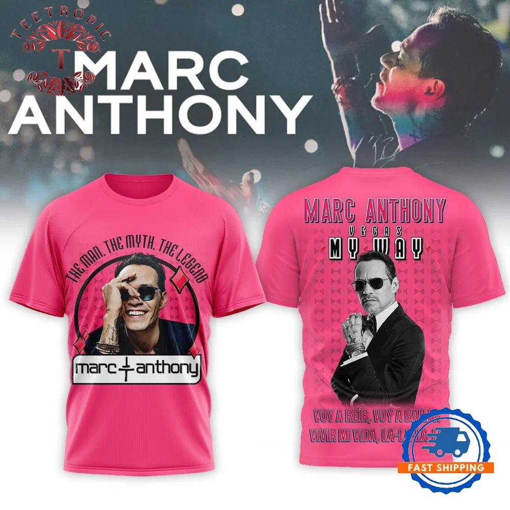 Marc Anthony Vegas My Way Vivir Mi Vida 2026 Pink 3D Shirt