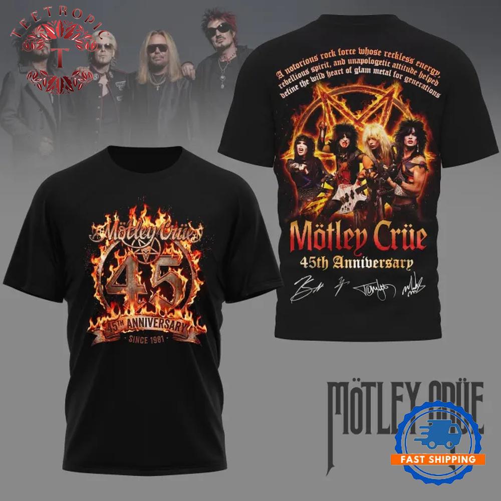 Motley Crue 45th Anniversary T-Shirt
