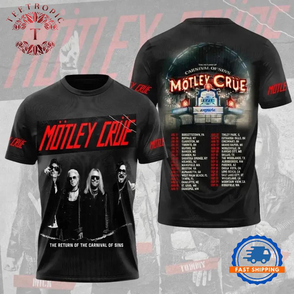 Motley Crue Carnival of Sins Style Fan 3D T-Shirt