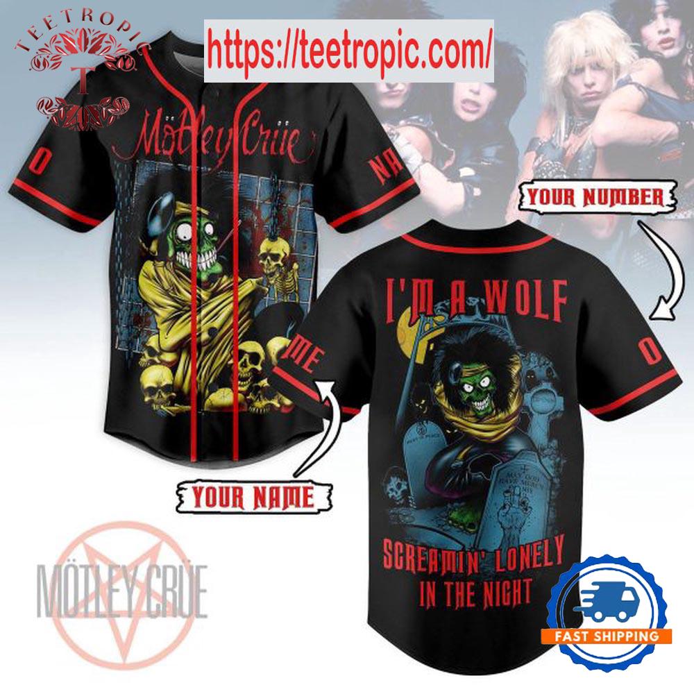 Motley Crue I’m A Wolf Screamin’ Lonely In The Night Baseball Jersey