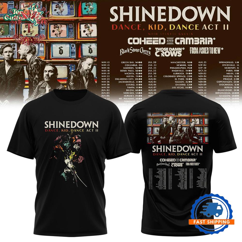 SHINEDOWN Dance Kid Dance Act II Tour 2026 Graphic T Shirt
