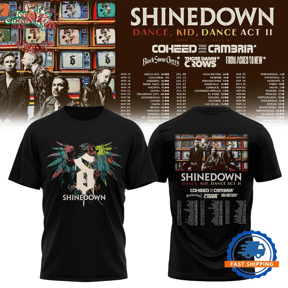SHINEDOWN Dance Kid Dance Act II Tour 2026 New Design T Shirt