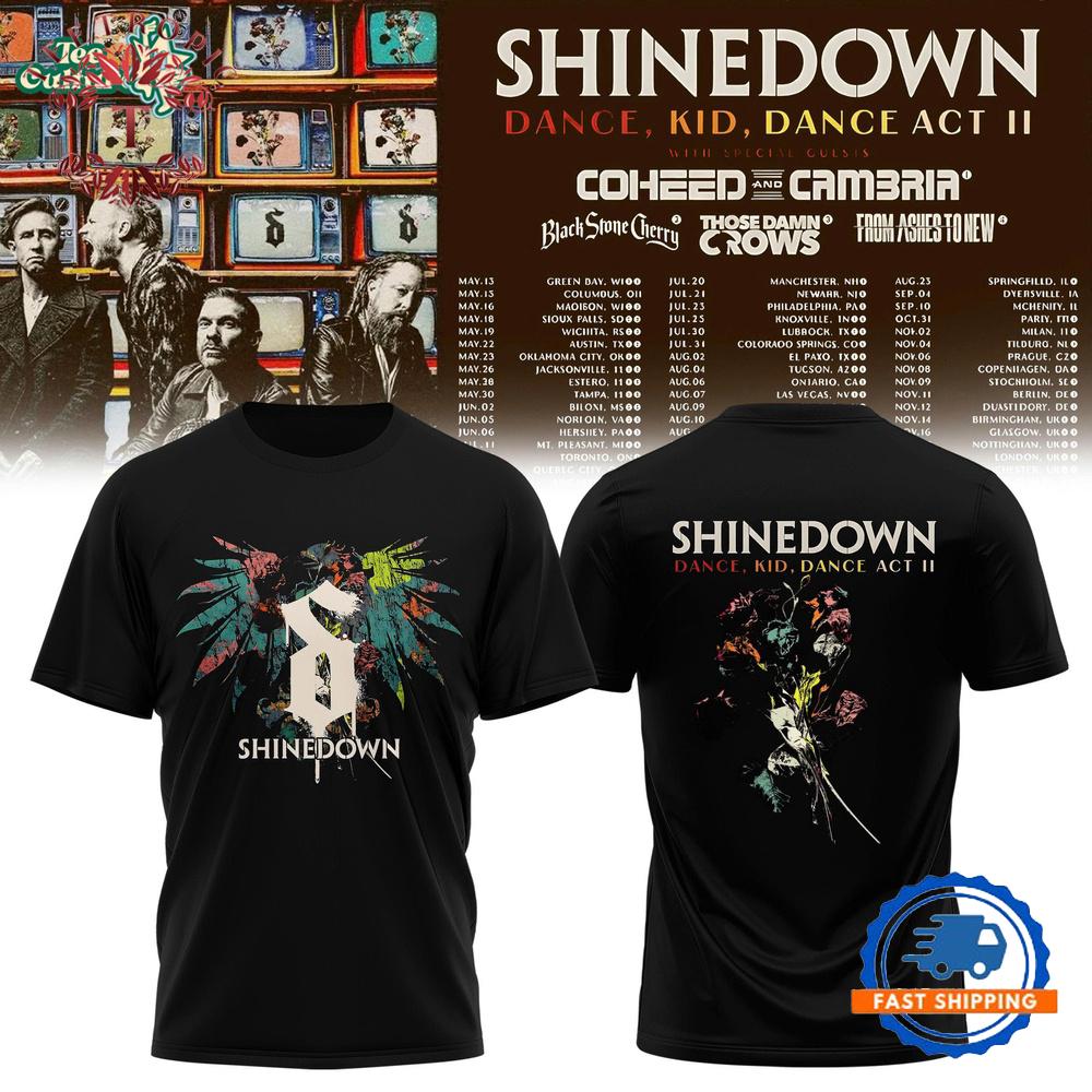 Shinedown Dance, Kid, Dance Act II World Tour T Shirt