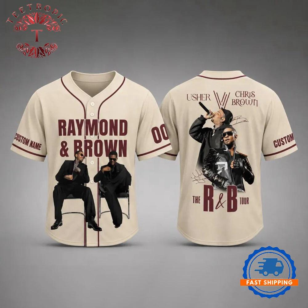 Usher Chris Brown Baseball Jersey, R & B Tour Jersey