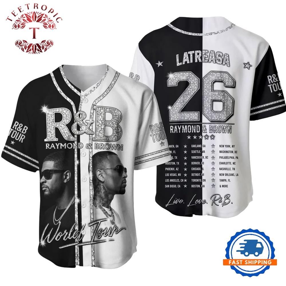 Usher Chris Brown R & B Tour Music 2026 Baseball Jersey