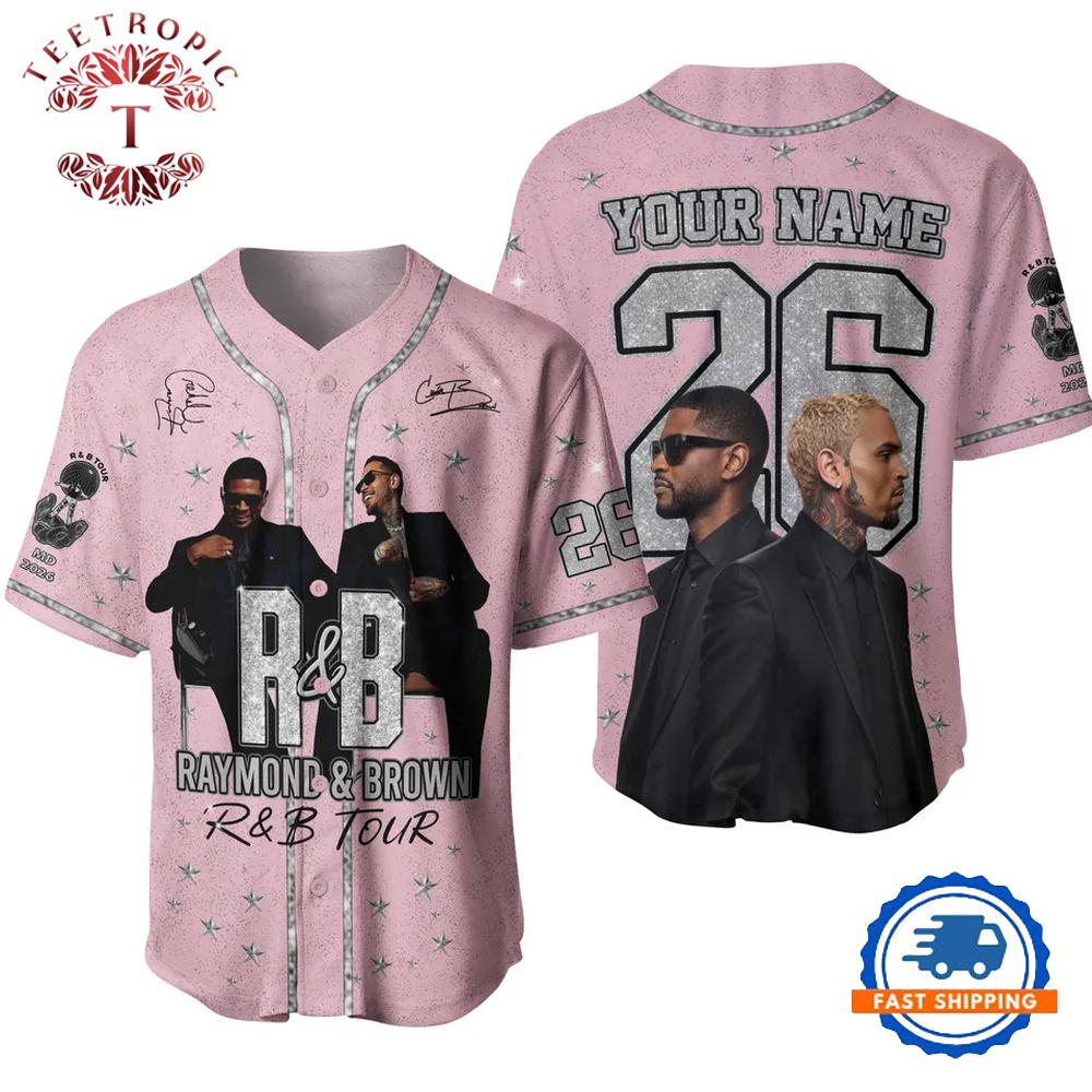 Usher Chris Brown R&B Tour 2026 Signature Baseball Jersey