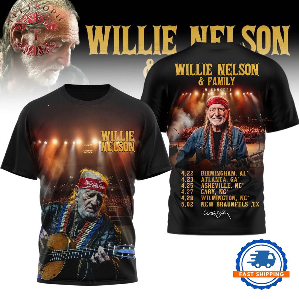Willie Nelson And Family Merch Signature T-Shirt