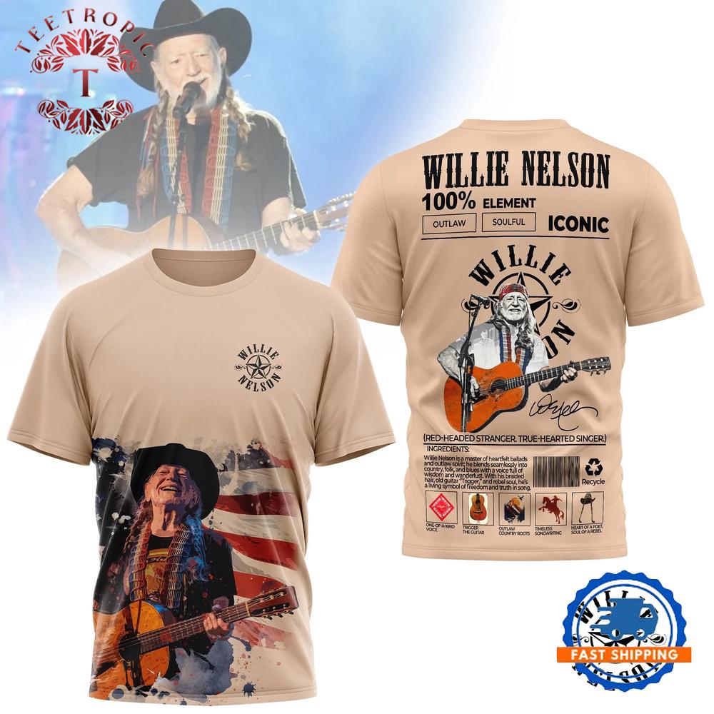 Willie Nelson Merch 100 Element Iconic T Shirt