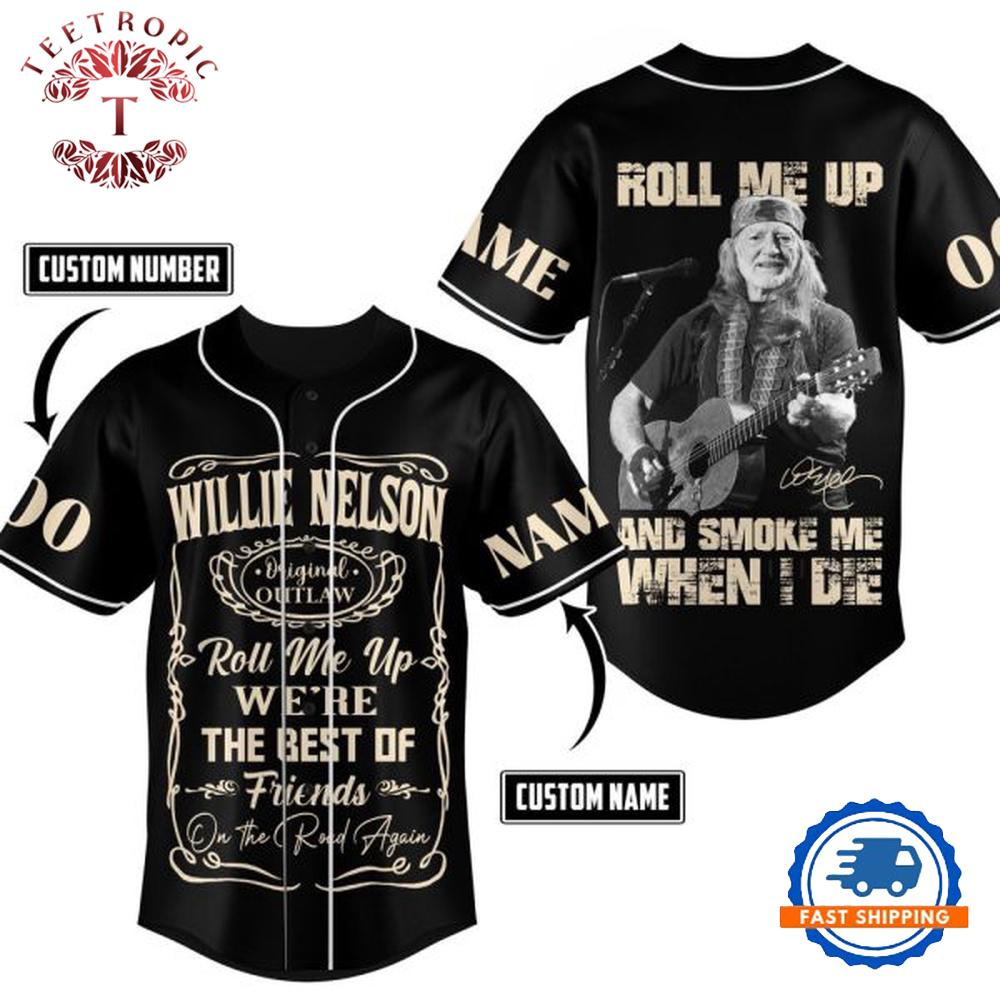 Willie Nelson Personalized Name & Number Baseball Jersey