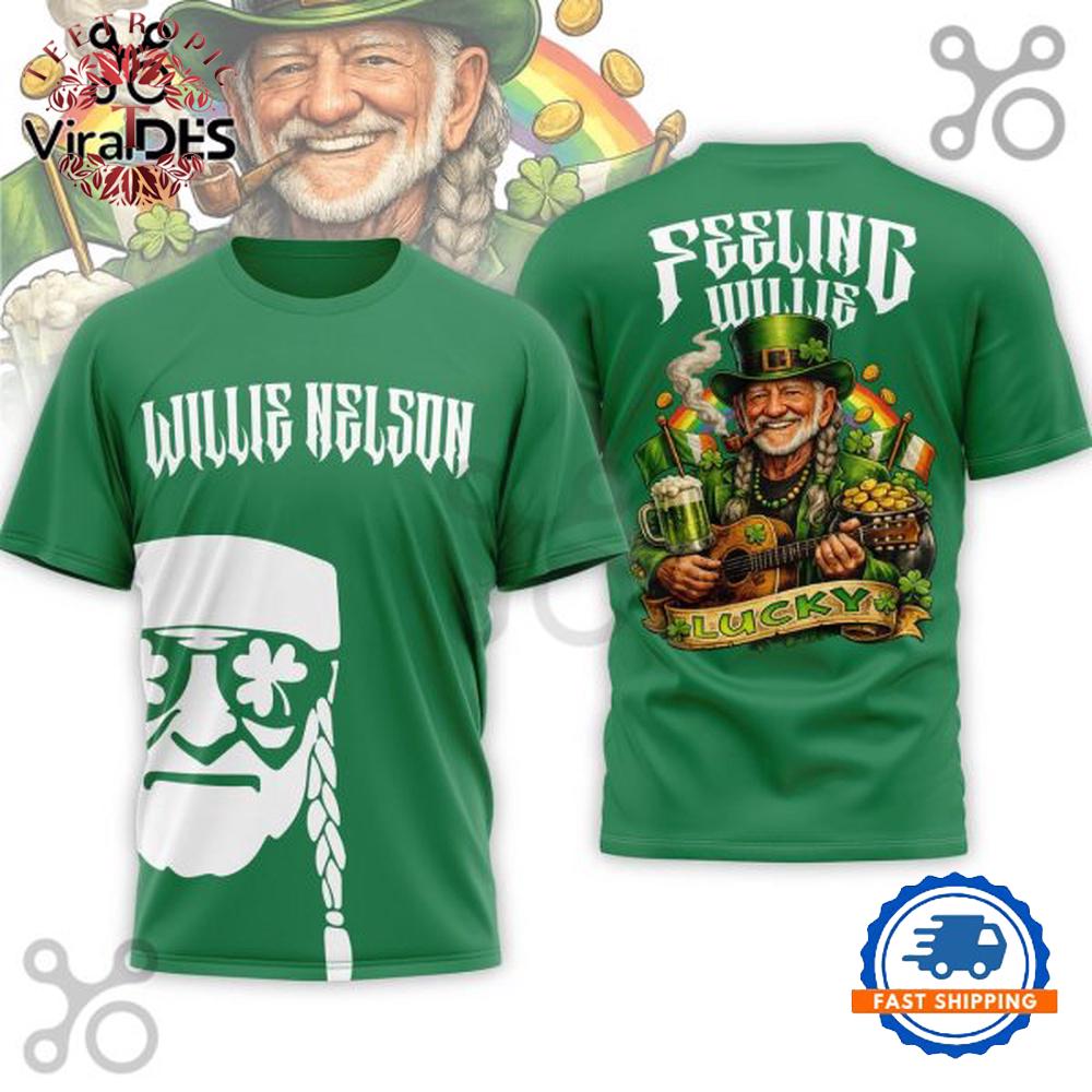 Willie Nelson St.Patrick’s Day 3D T-Shirt