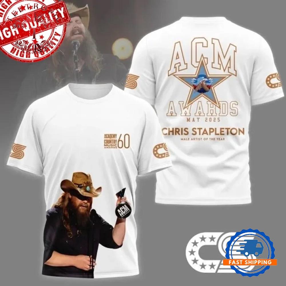 Chris Stapleton Male Artist Of The Year AOP 3D Shirt
