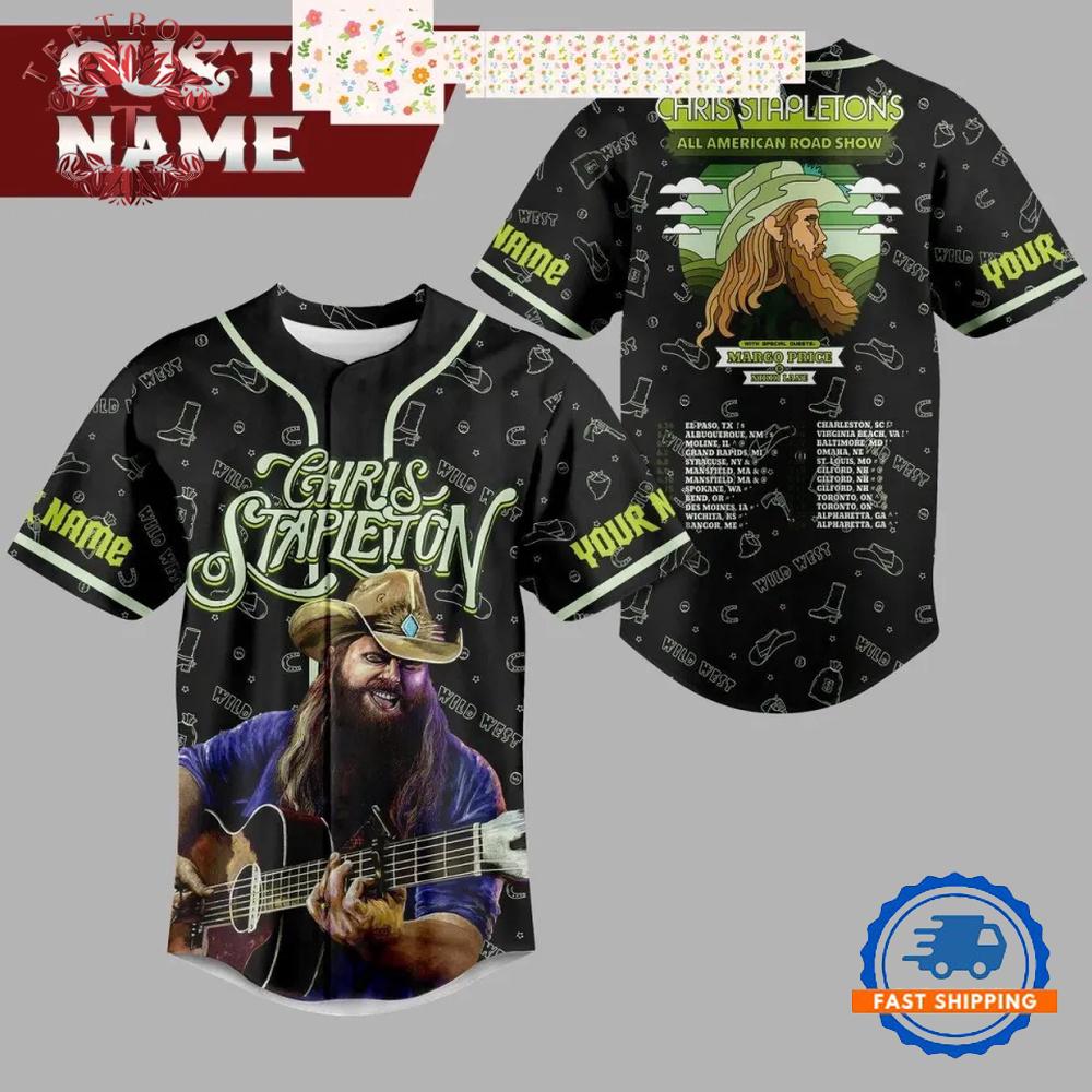 Chris Stapleton s All American Road Show Black Design Personalized Baseball Jersey