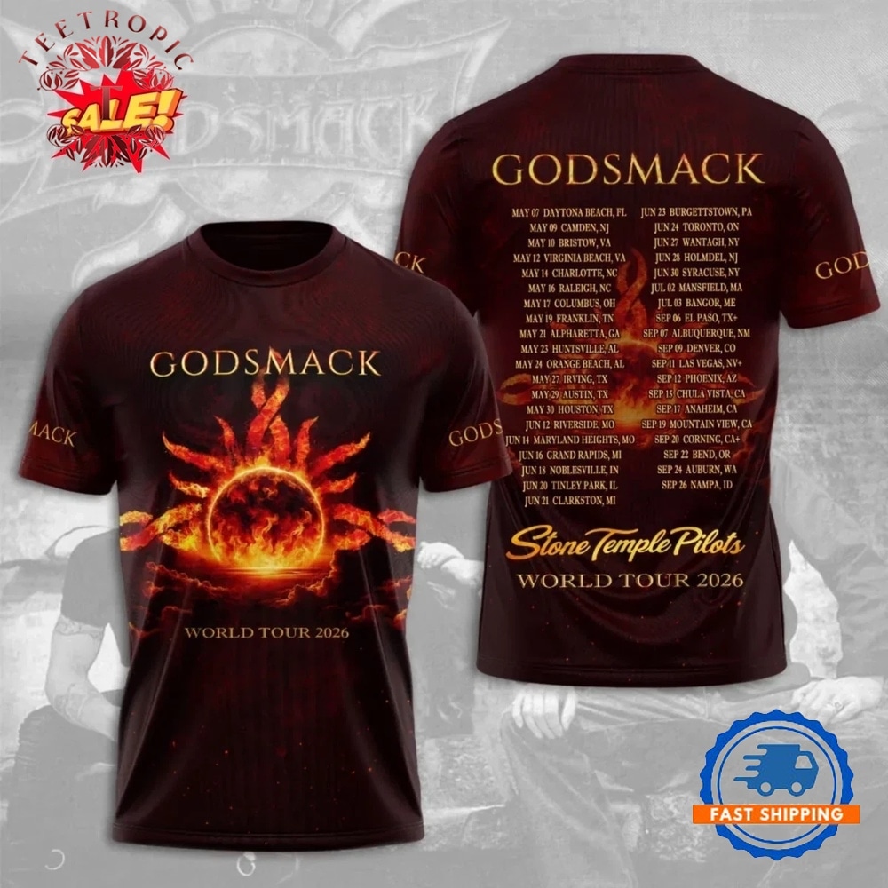 Godsmack Band World Tour 2026 AOP 3D T Shirt