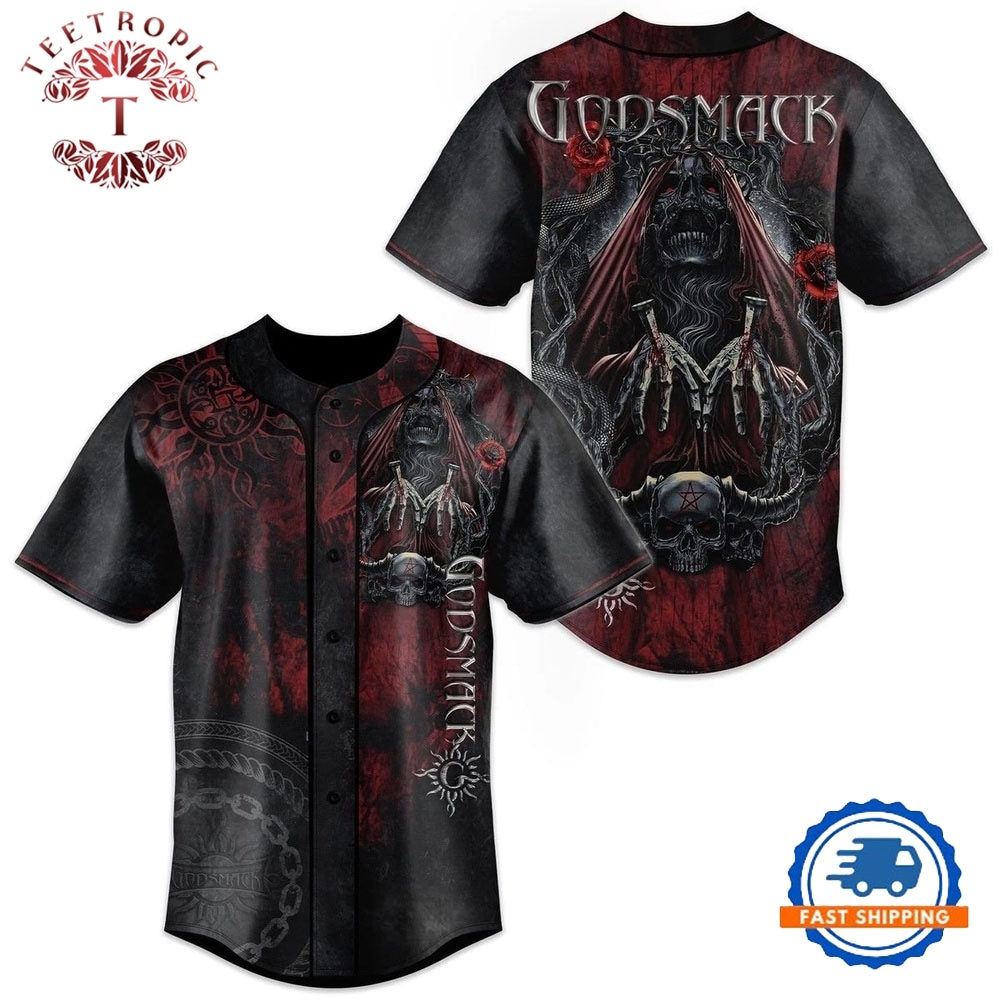 Godsmack Music Skull Baseball Jersey