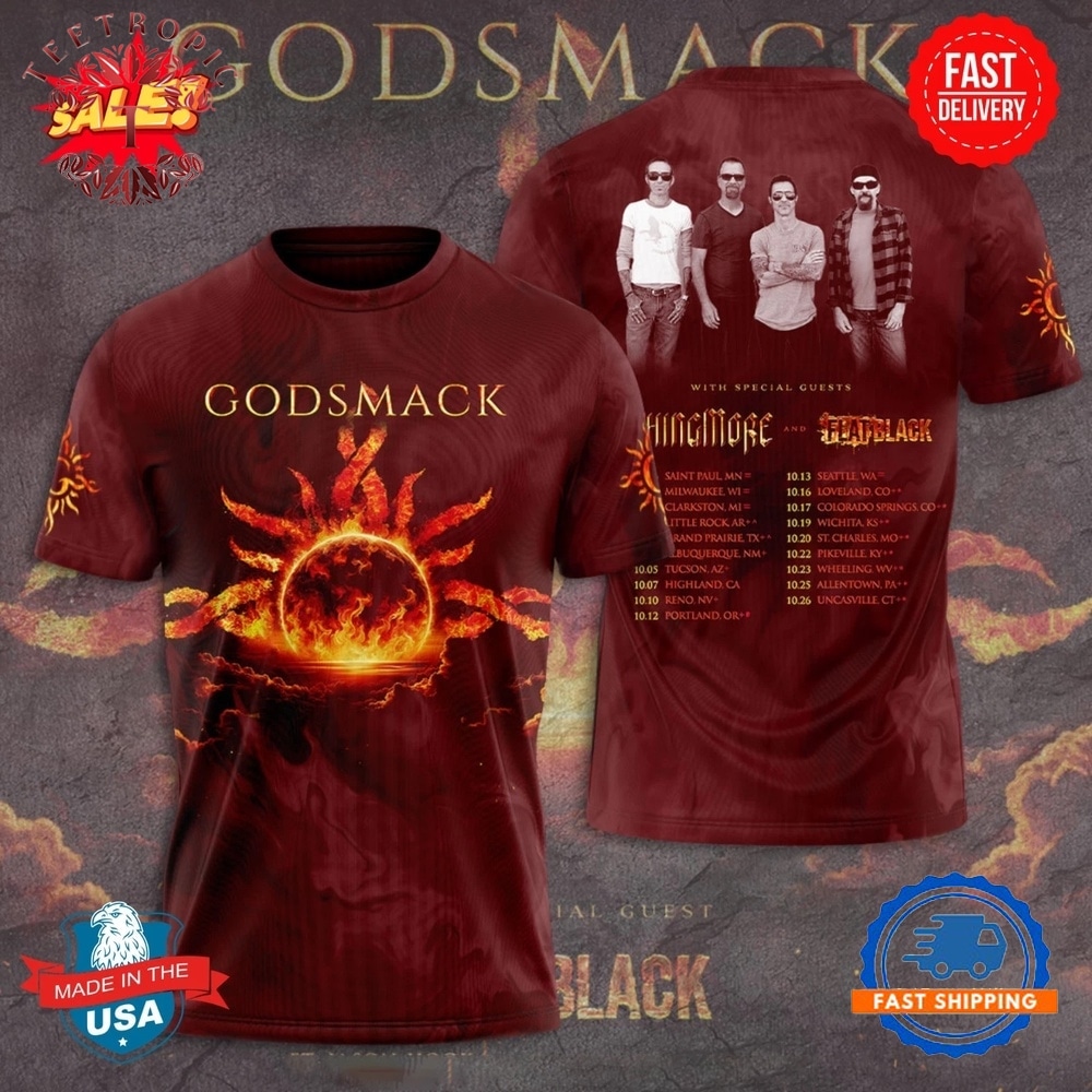 Godsmack Rock Band Graphic Tour T Shirt