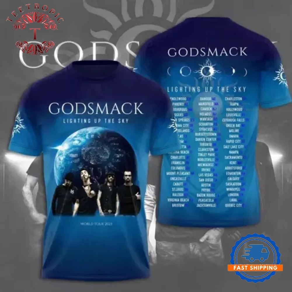 Godsmack Rock Band Lighting Up The Sky T Shirt
