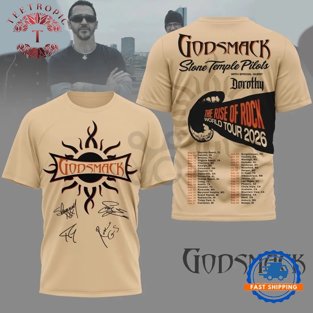 Godsmack The Rise of Rock 2026 With Dates Concert T Shirt