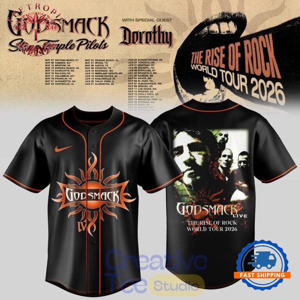 Godsmack The Rise of Rock World Tour 2026 Special Baseball Jersey