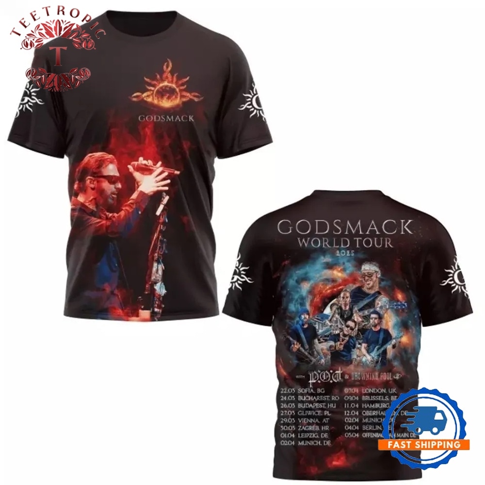 Godsmack World Tour 2025 3D T Shirt
