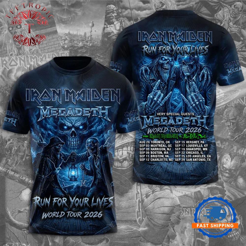Iron Maiden x Megadeth 2026 World Tour 3D T Shirt