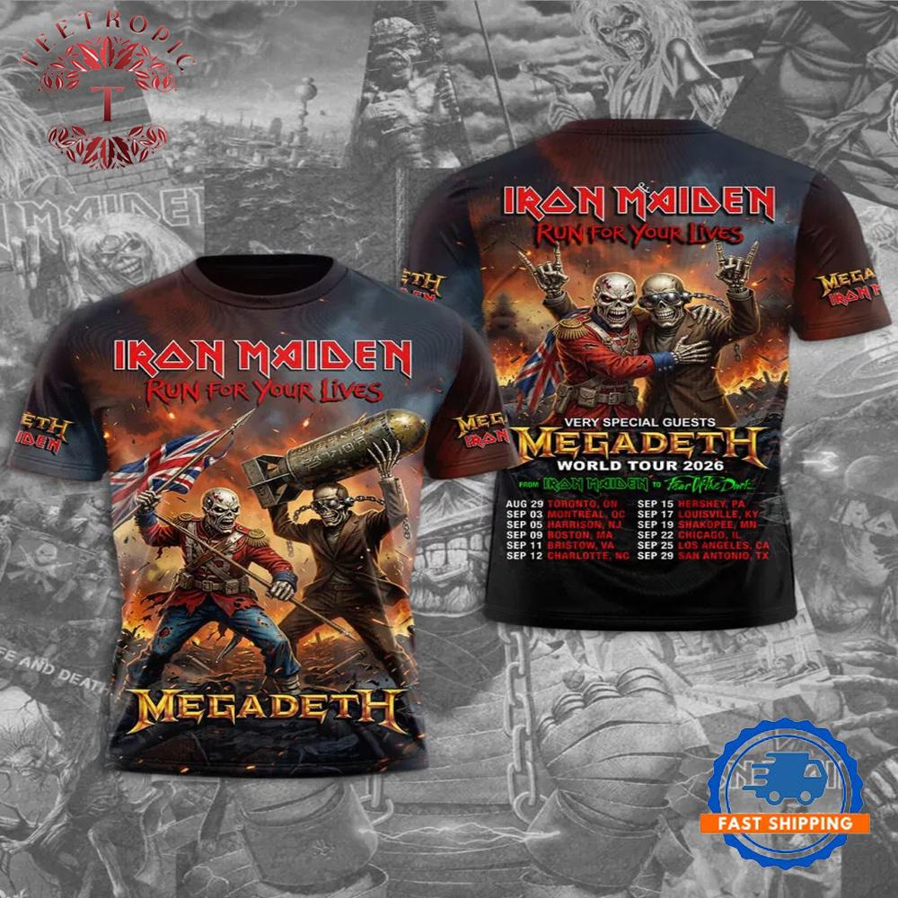 Iron Maiden x Megadeth 2026 World Tour Limited Edition T Shirt