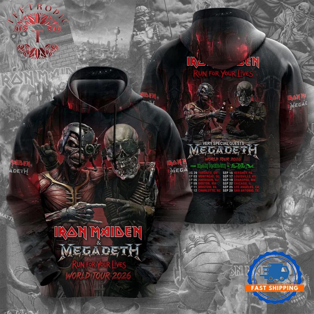 Iron Maiden x Megadeth 2026 World Tour New Design Hoodie